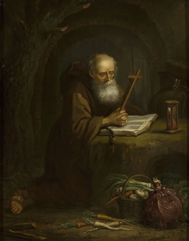Hermit Praying Wall Art by Balthasar Beschey - High-Resolution Digital Print