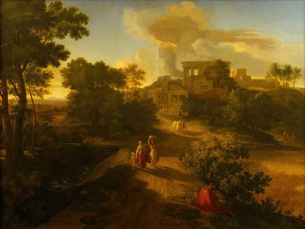 Heroic Landscape With Hagar And Ishmael Wall Art by Christian Gottlieb Schick - High-Resolution Digital Print
