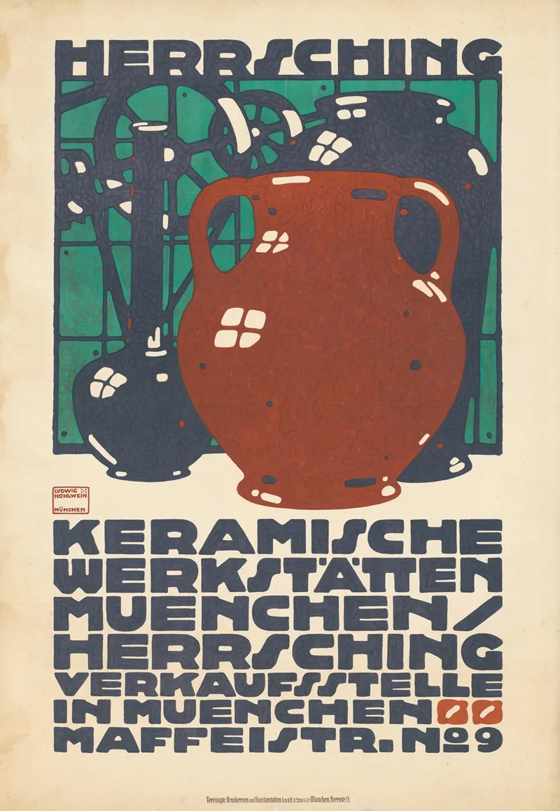 Herrsching Keramische Werkstatten Munchen Wall Art by Ludwig Hohlwein - High-Resolution Digital Print