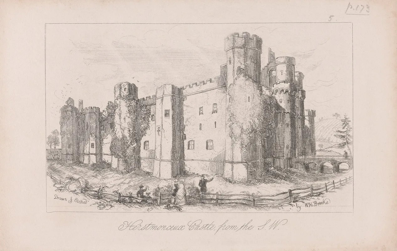 Herstmonceux Castle From The Southwest Wall Art by William Henry Brooke - High-Resolution Digital Print