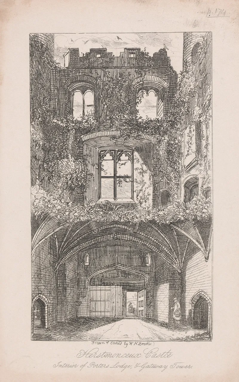 Herstmonceux Castle Interior Of Porters Lodge And Gateway Tower Wall Art by William Henry Brooke - High-Resolution Digital Print