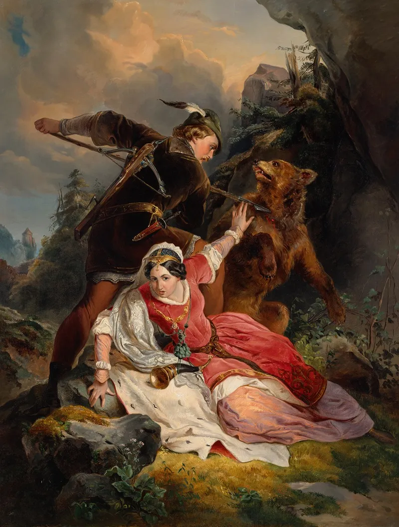 Herzog Ernst Der Eiserne Rettet Cimburgis Von Masowien Wall Art by Franz Dobiaschofsky - High-Resolution Digital Print