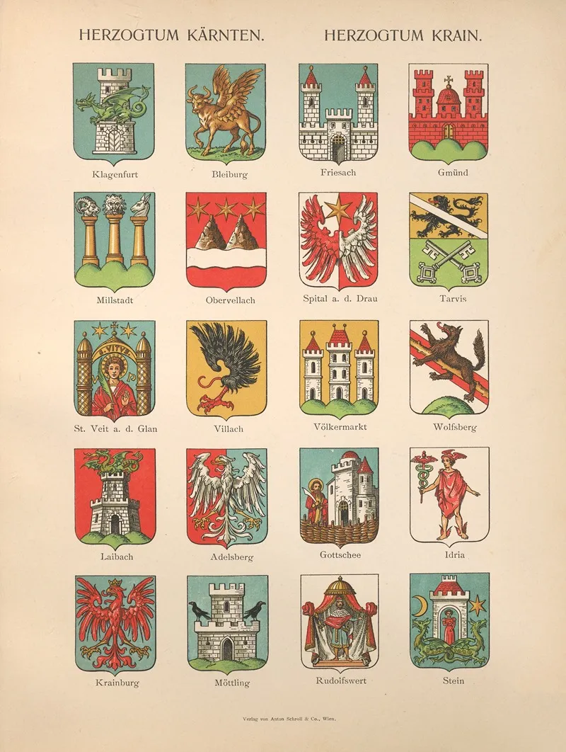 Herzogtum karnten herzogtum krain Wall Art by Hugo Gerhard Ströhl - High-Resolution Digital Print