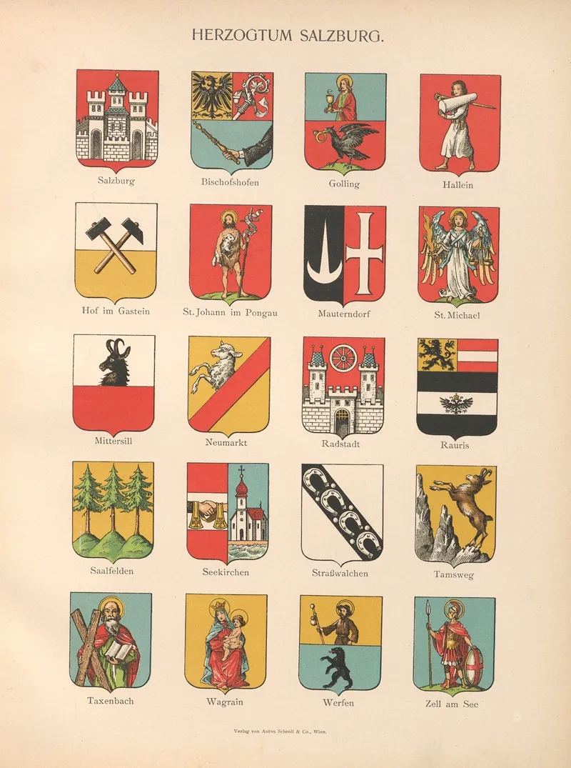 Herzogtum‎ ‎salzburg Wall Art by Hugo Gerhard Ströhl - High-Resolution Digital Print