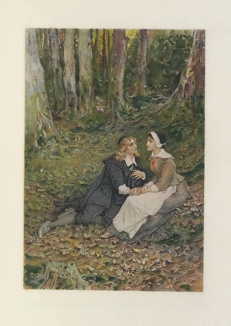 Hester And Dimmesdale In The Forest