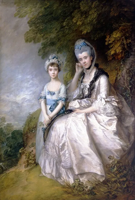 Hester Countess Of Sussex And Her Daughter Lady Barbara Yelverton Wall Art by Thomas Gainsborough - High-Resolution Digital Print