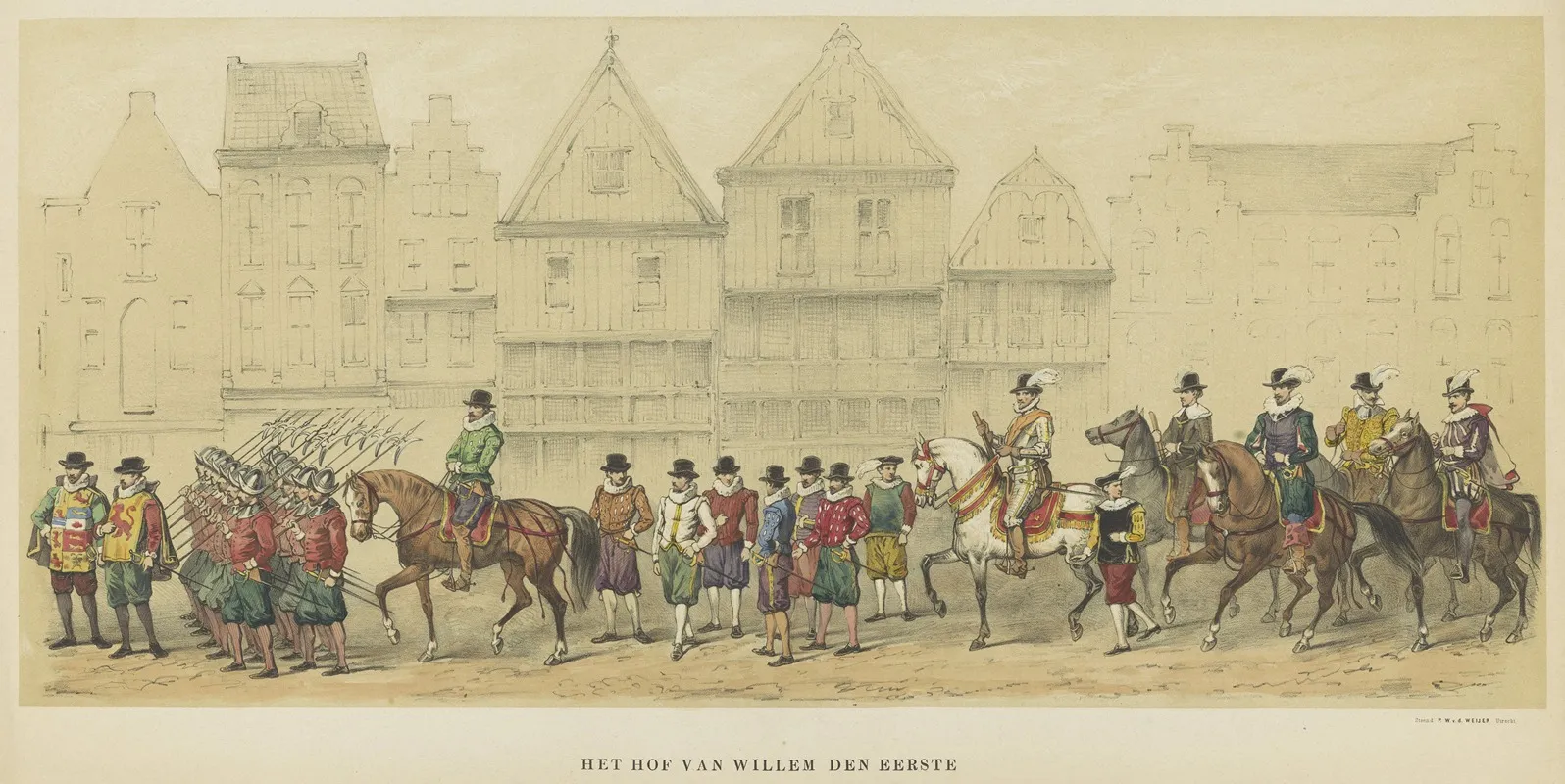 Het Hof Van Willem Den Eerste 2 Wall Art by Pieter Wilhelmus van de Weijer - High-Resolution Digital Print