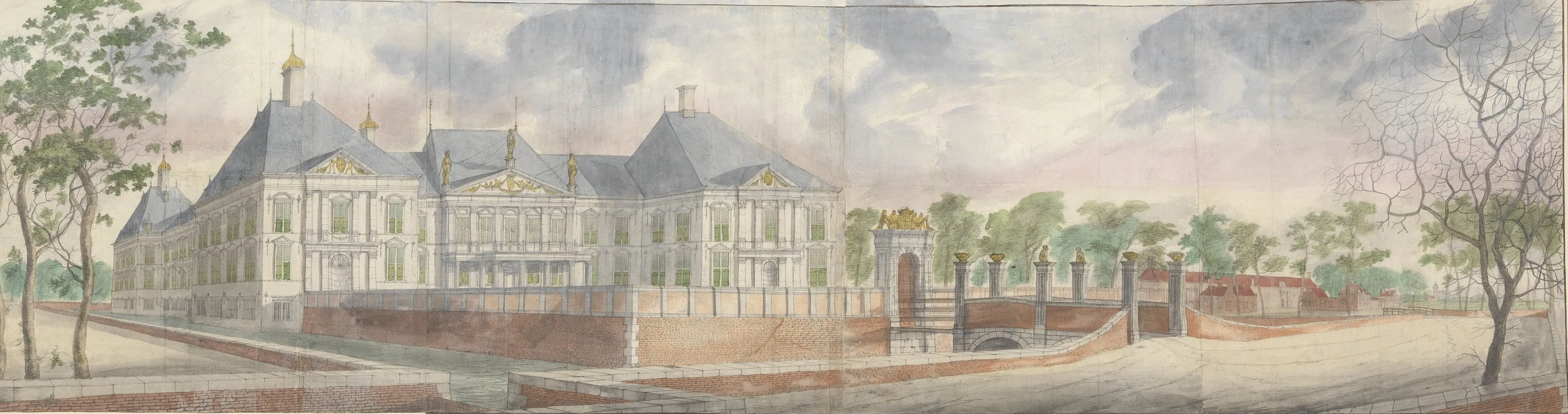 Het Huis Te Honselaersdijk En Omgeving Over Het Voorplein Te Zien