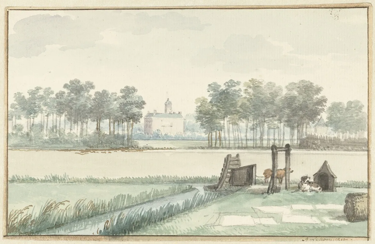 Het Kasteel Ter Hooge Op Walcheren Wall Art by Aert Schouman - High-Resolution Digital Print