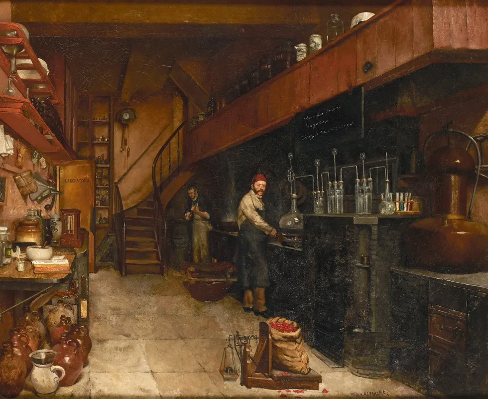 Het Laboratorium Van De Vroegere Apotheek Van Het Weldadigheidsbureel Van Antwerpen Wall Art by Willem Albracht - High-Resolution Digital Print