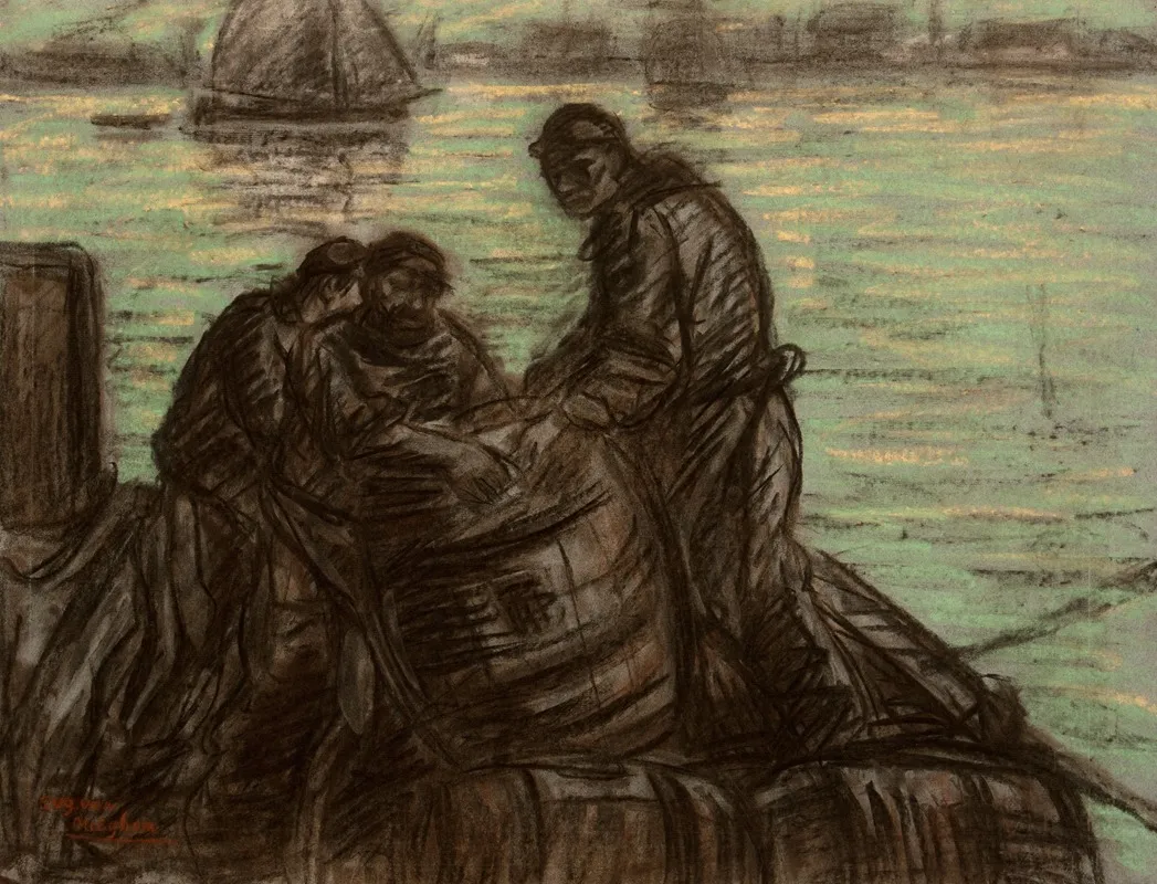 Het Lossen Van De Vaten Op Een Boot