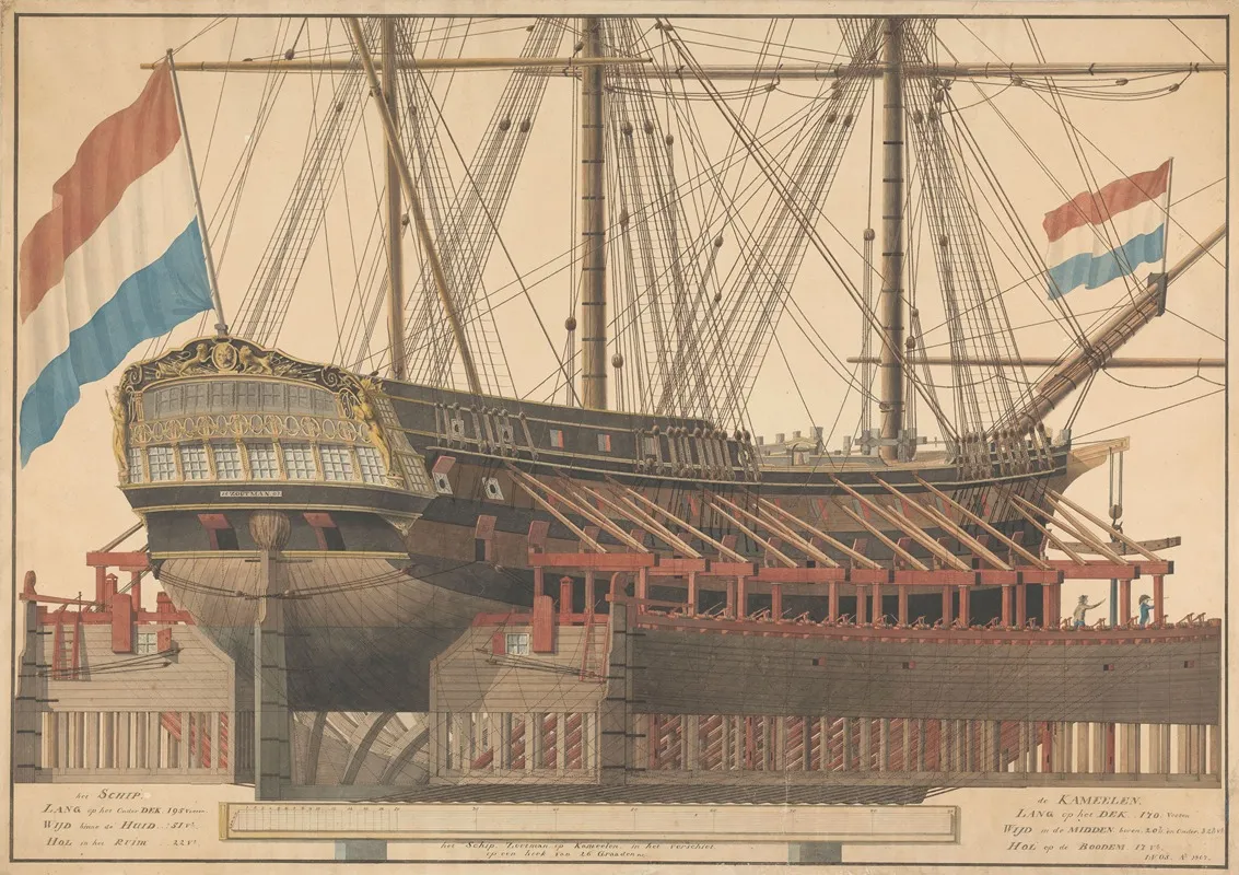 Het Schip Zoutman Op Kamelen Wall Art by J. Vos - High-Resolution Digital Print