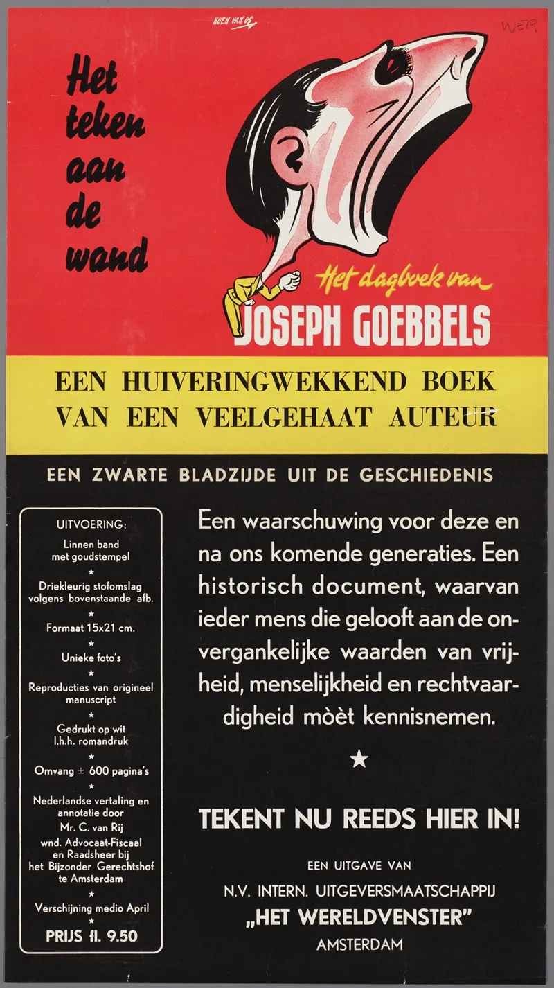 Het Teken Aan De Wand Het Dagboek Van Joseph Goebbels Een Huiveringwekkend Boek Van Een Veelgehaat Auteur Wall Art by Koen van Os - High-Resolution Digital Print