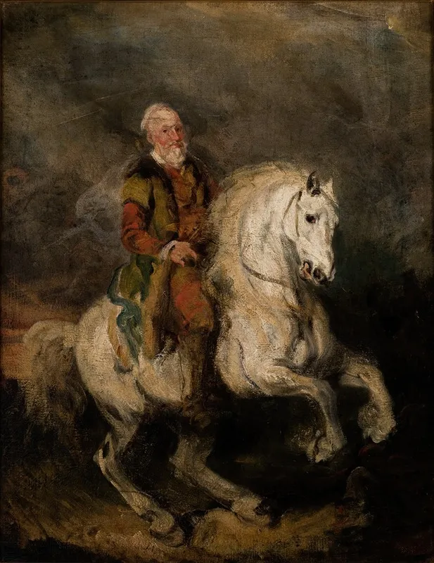 Hetman Stefan Czarniecki On Horseback Wall Art by Piotr Michałowski - High-Resolution Digital Print