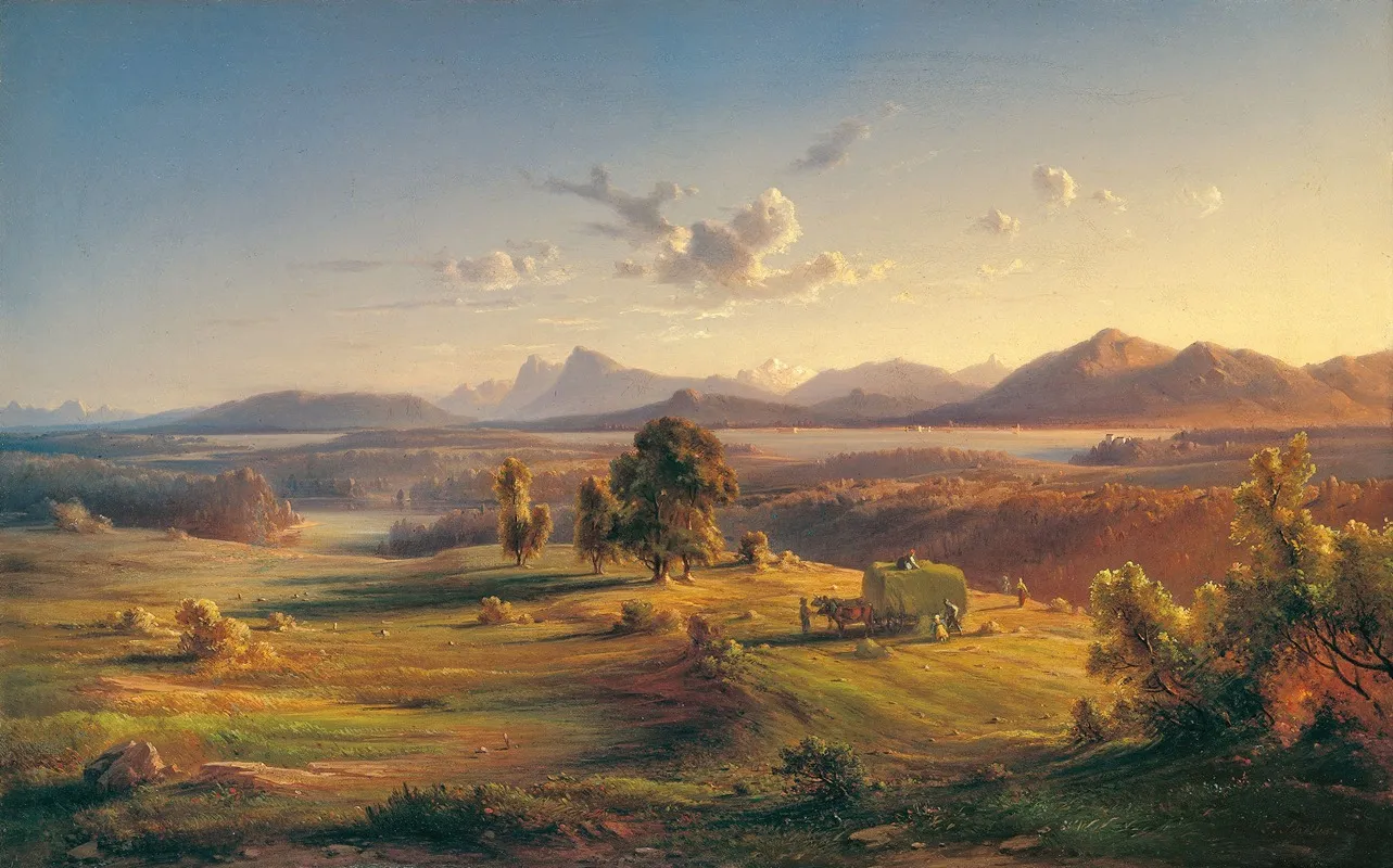 Heuernte Am Chiemsee Wall Art by Felix von Schiller - High-Resolution Digital Print
