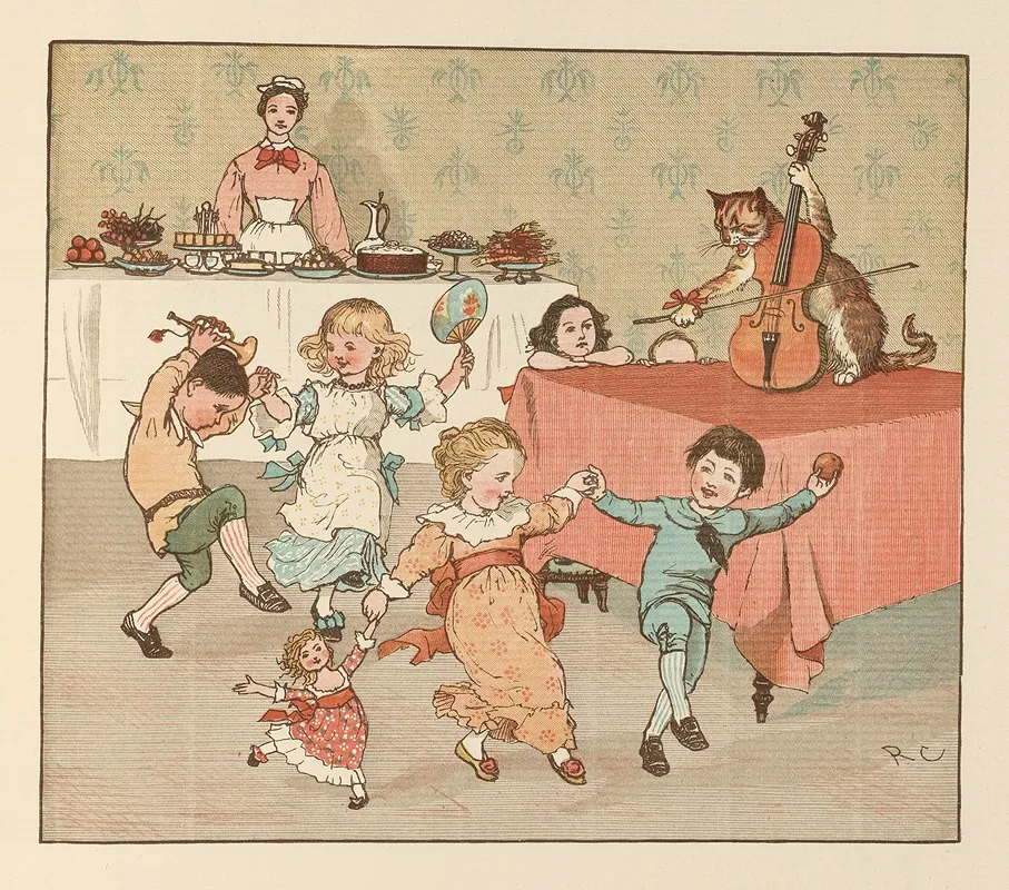 Hey Diddle Diddle And Baby Bunting Pl 2 Wall Art by Randolph Caldecott - High-Resolution Digital Print