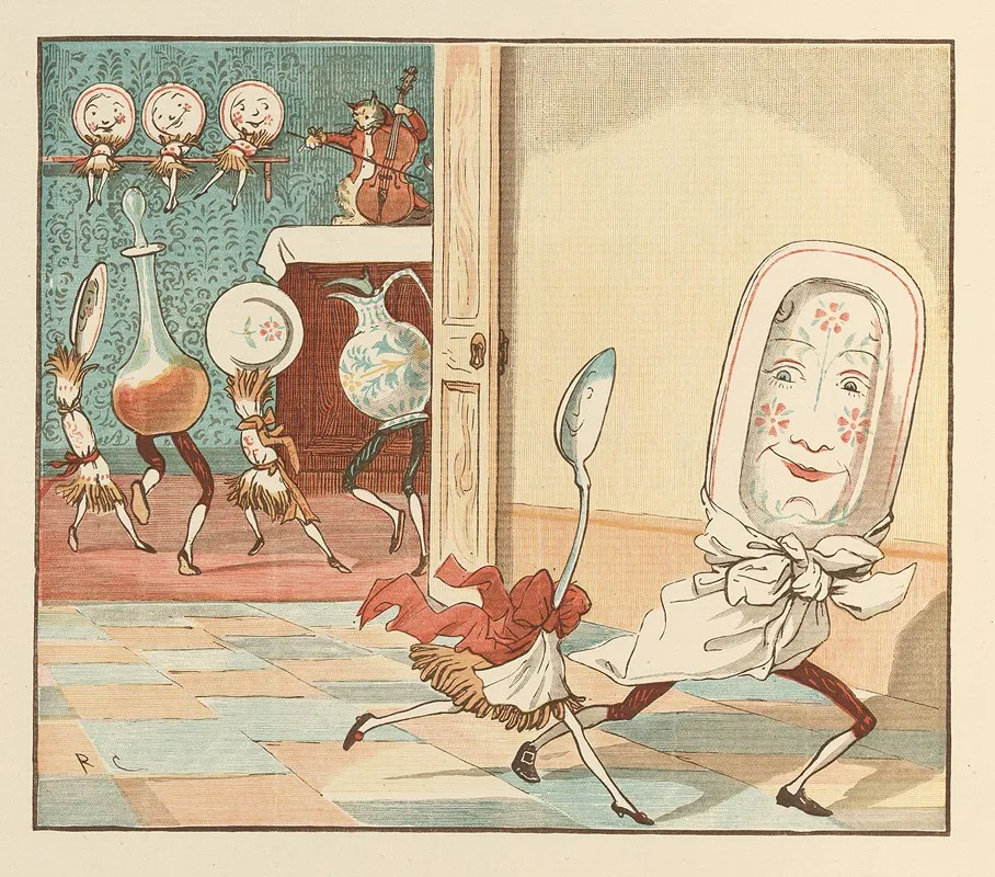 Hey Diddle Diddle And Baby Bunting Pl 4 Wall Art by Randolph Caldecott - High-Resolution Digital Print