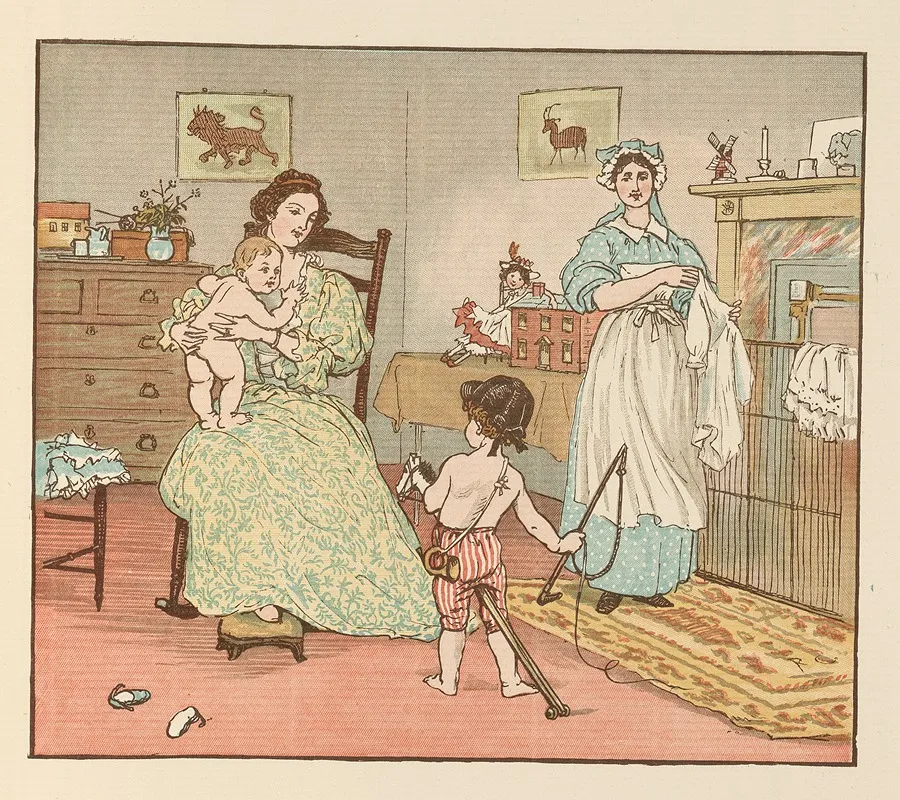 Hey Diddle Diddle And Baby Bunting Pl 5 Wall Art by Randolph Caldecott - High-Resolution Digital Print
