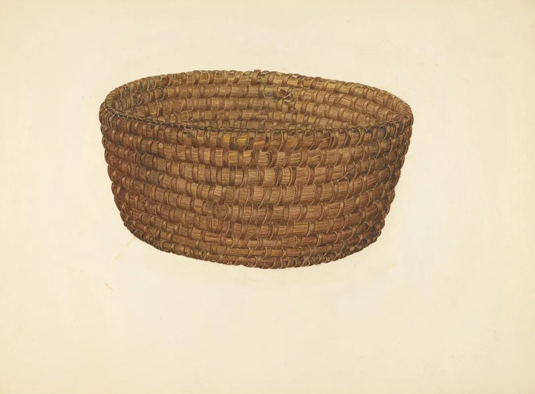 Hickory Bark And Oat Straw Basket Wall Art by E. Allen Fritz - High-Resolution Digital Print