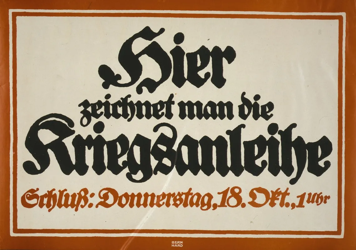 Hier Zeichnet Man Die Kriegsanleihe Wall Art by Lucian Bernhard - High-Resolution Digital Print