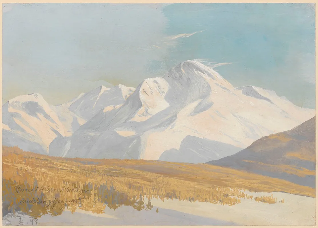 High Mountain Massif In Snow
