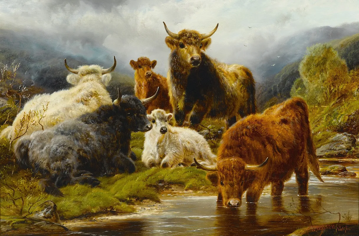 Highland Cattle 3 Wall Art by Robert Watson - High-Resolution Digital Print