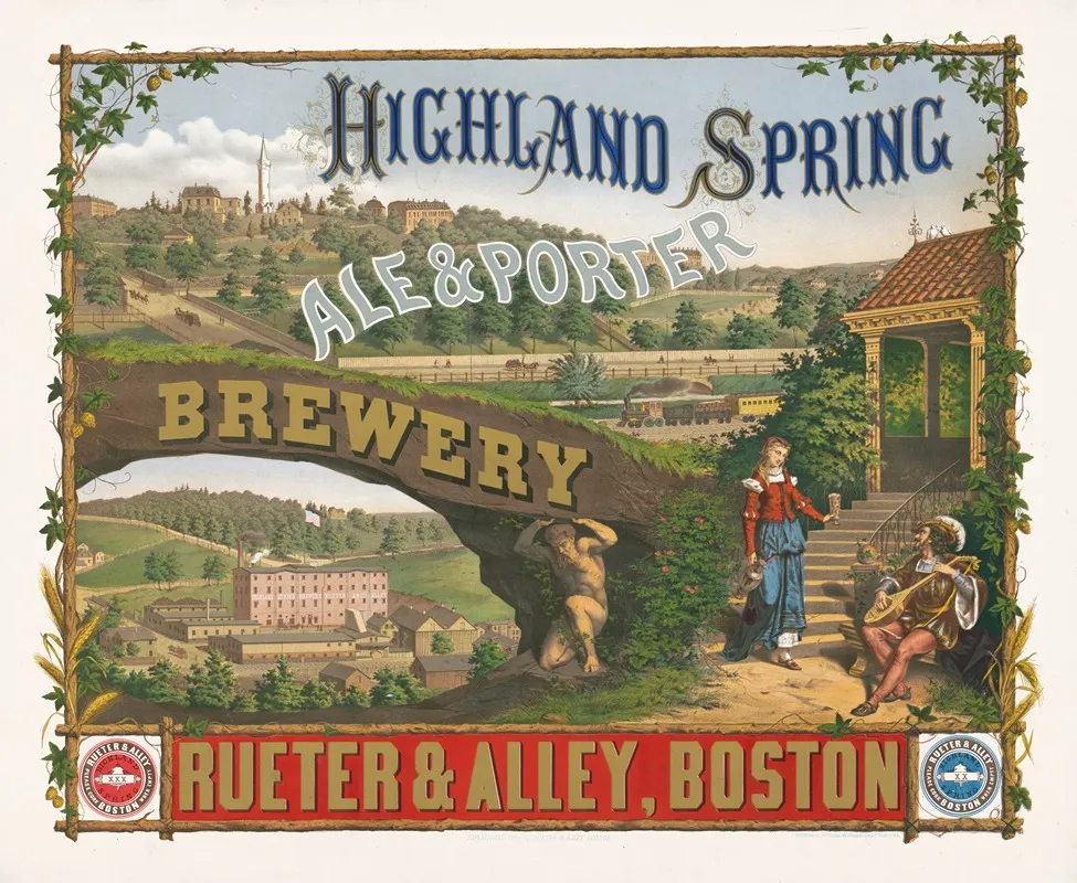 Highland Spring Ale Porter Brewery Wall Art by Wittemann Bros. - High-Resolution Digital Print