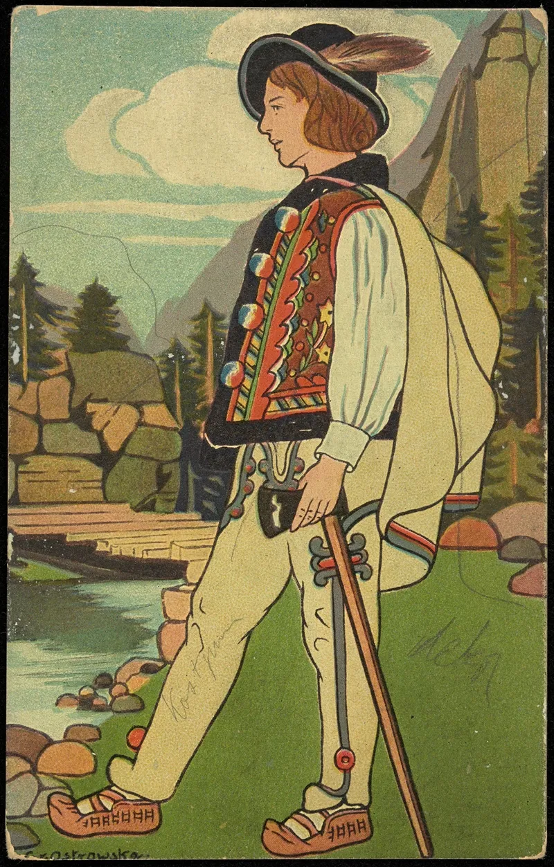 Highlander In Traditional Costume Wall Art by L. W. Moskalskiego - High-Resolution Digital Print