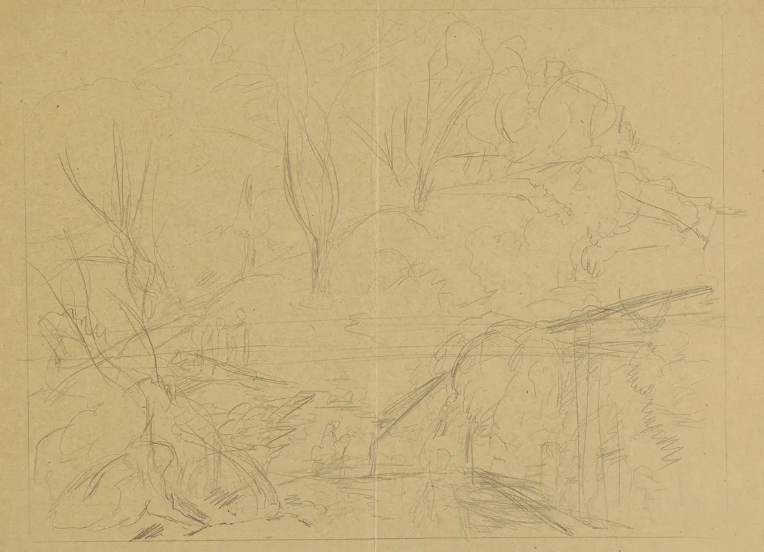 Hill Overgrown With Trees And Shrubs Wall Art by Hans Thoma - High-Resolution Digital Print