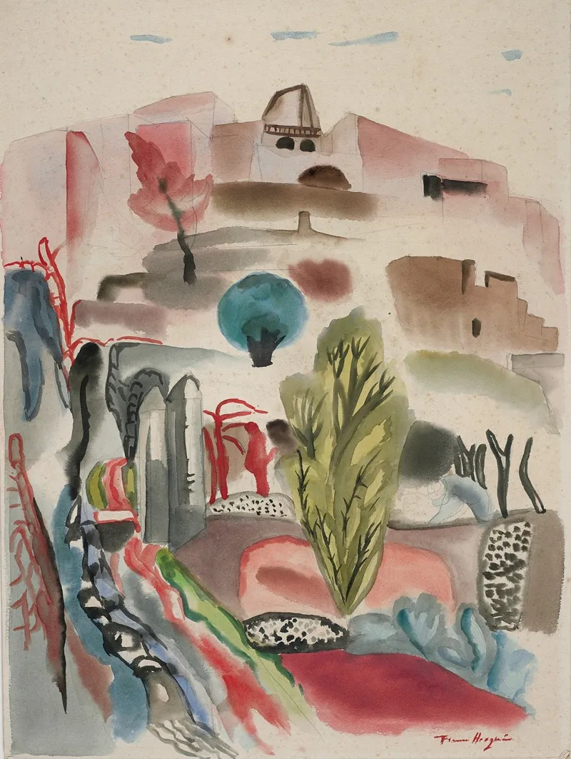Hill With Cypresses Wall Art by Frances Hodgkins - High-Resolution Digital Print