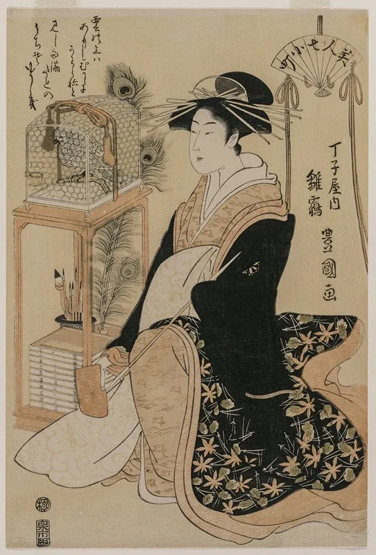 Hinazura Of Chojiya From The Series Beauties As The Seven Komachi Wall Art by Toyokuni Utagawa - High-Resolution Digital Print