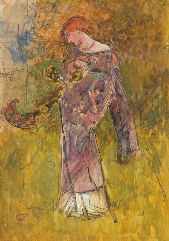 Hinda Lallah Rooke A Study Wall Art by George John Pinwell - High-Resolution Digital Print