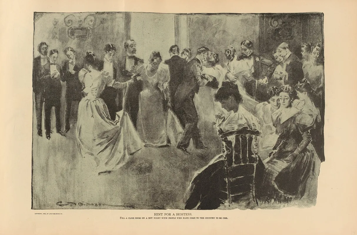 Hint For A Hostess 2 Wall Art by Charles Dana Gibson - High-Resolution Digital Print
