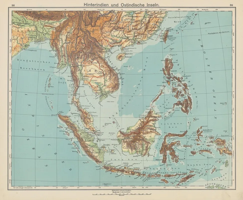 Hinterindien‎ ‎und‎ ‎ostindische‎ ‎inseln Wall Art by Carl Diercke - High-Resolution Digital Print