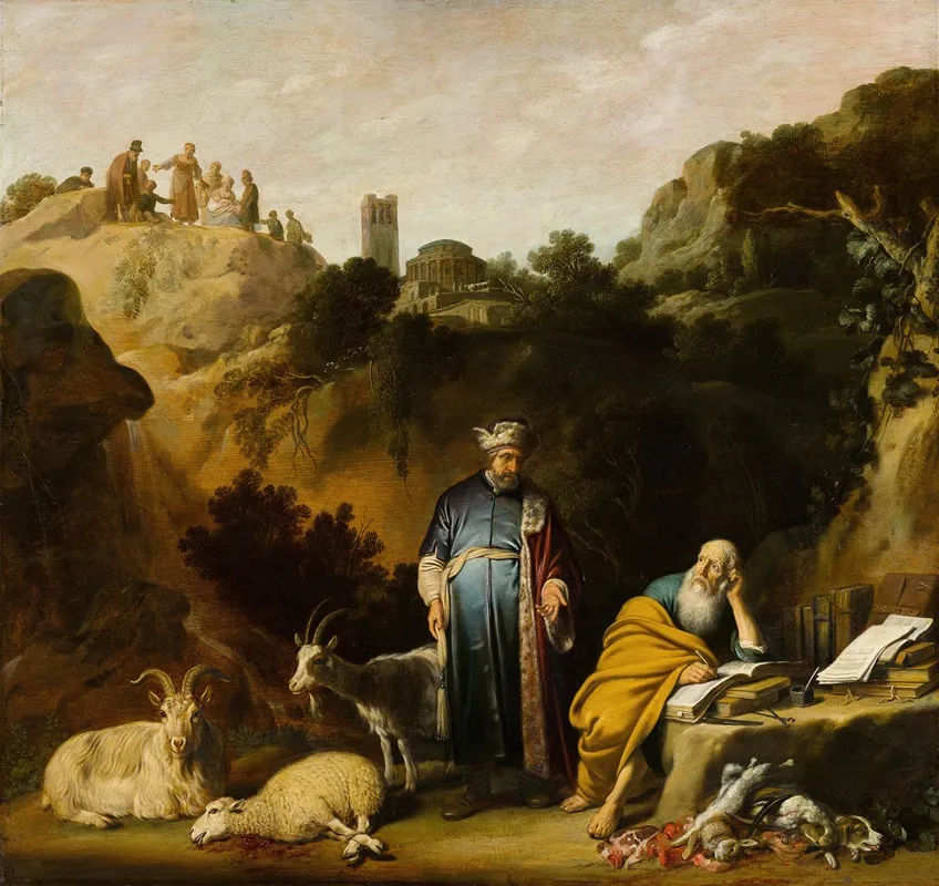Hippocrates Visiting Democritus Wall Art by Nicolaes Moeyaert - High-Resolution Digital Print