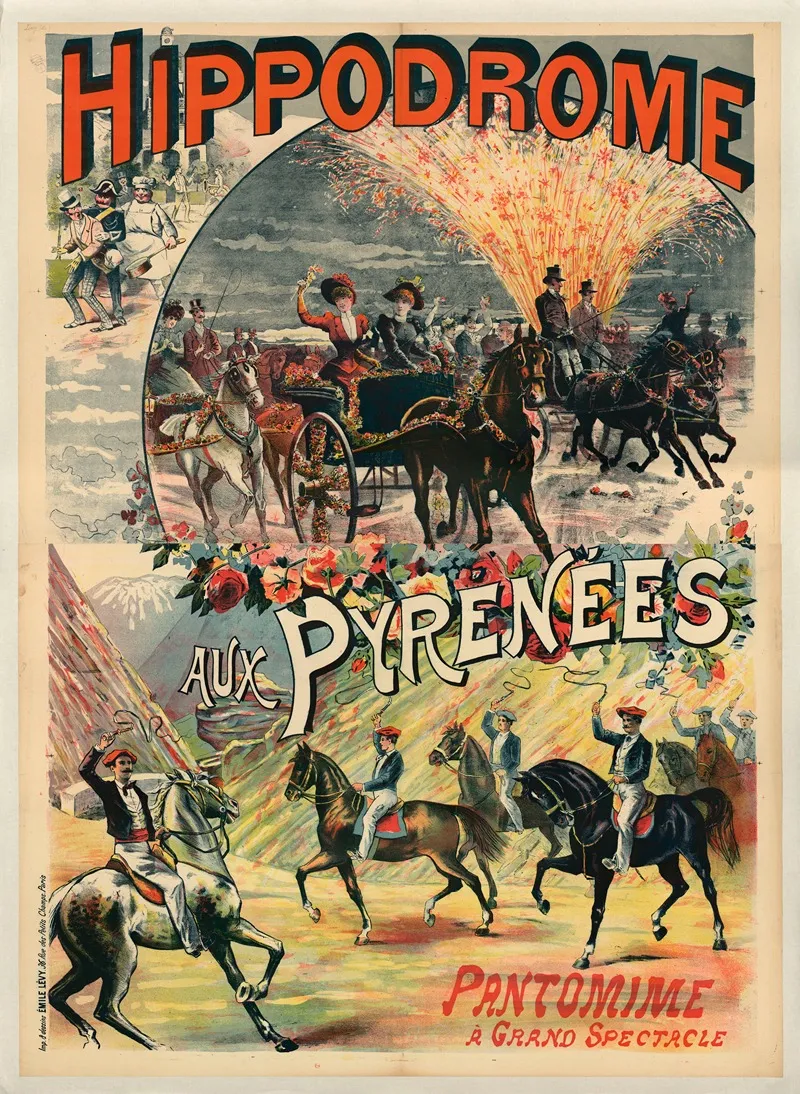 Hippodrome Aux Pyrenees Pantomime A Grand Spectacle Wall Art by Imp. Emile Lévy - High-Resolution Digital Print