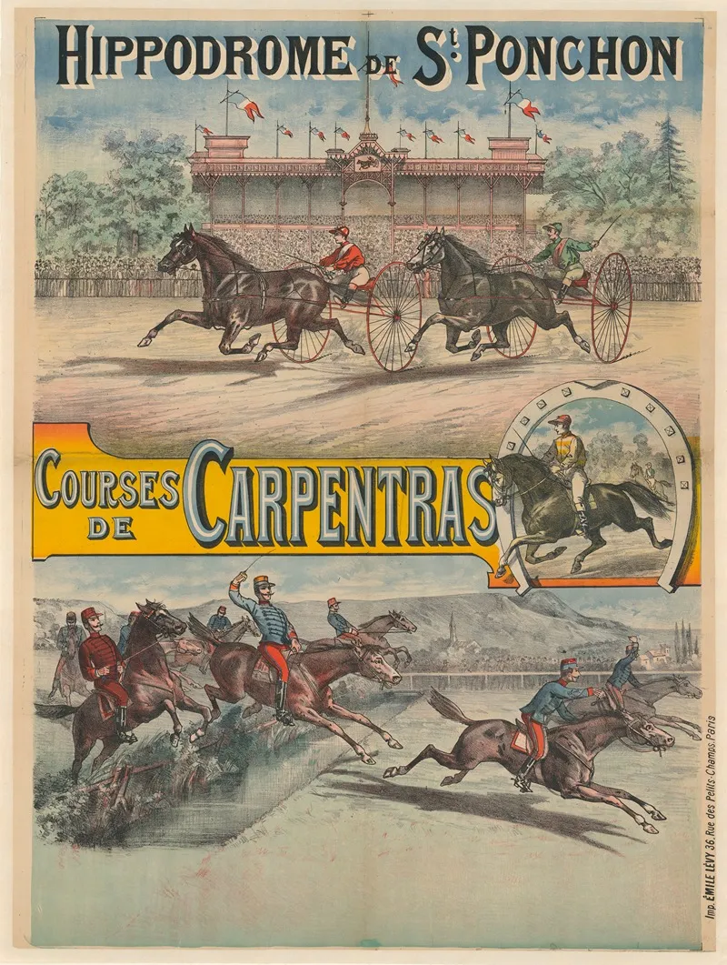 Hippodrome De St Ponchon Courses De Carpentras Wall Art by Imp. Emile Lévy - High-Resolution Digital Print