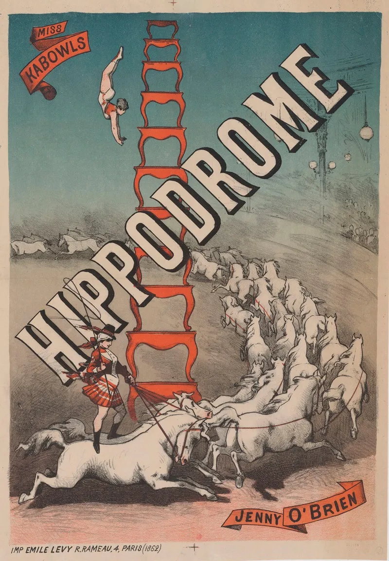 Hippodrome Miss Kabowls Jenny Obrien Wall Art by Imp. Emile Lévy - High-Resolution Digital Print