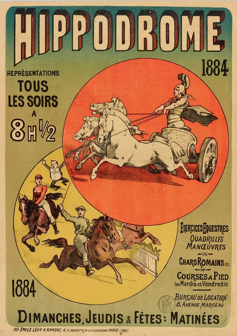 Hippodrome Representations Tous Les Soirs Wall Art by Imp. Emile Lévy - High-Resolution Digital Print