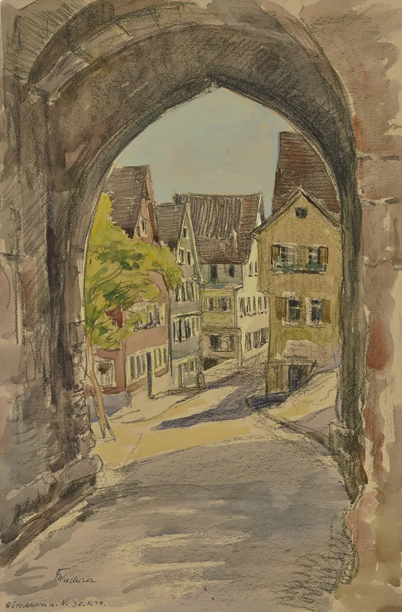 Hirschhorn Am Neckar 2 Wall Art by Fritz Wucherer - High-Resolution Digital Print