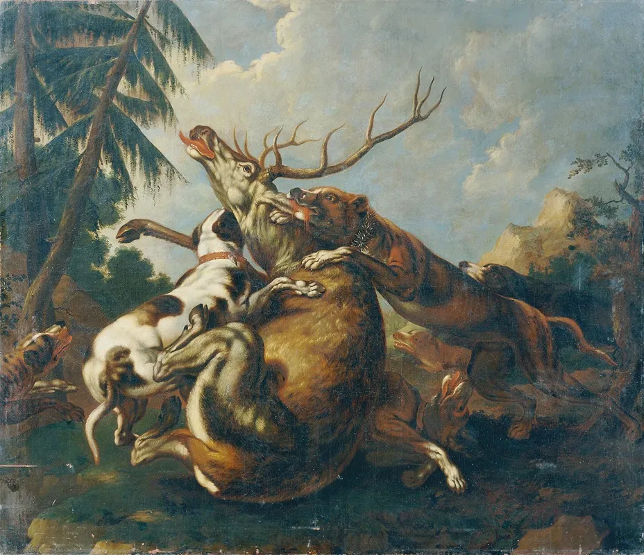 Hirschjagd Wall Art by Benno Raffael Adam - High-Resolution Digital Print