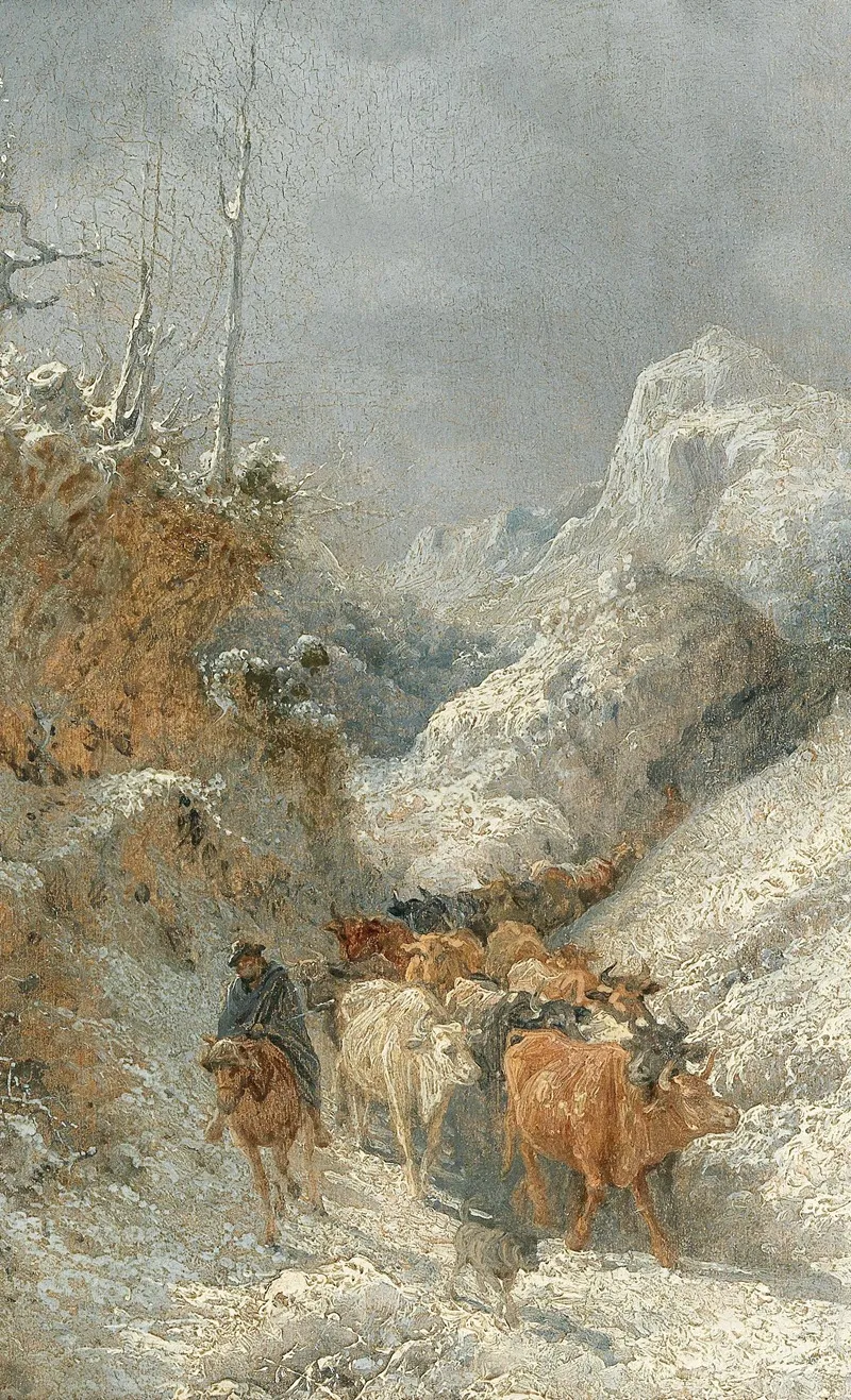 Hirte Mit Rinderherde Wall Art by Girolamo Gianni - High-Resolution Digital Print