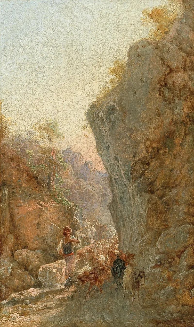 Hirte Mit Schafherde Wall Art by Girolamo Gianni - High-Resolution Digital Print