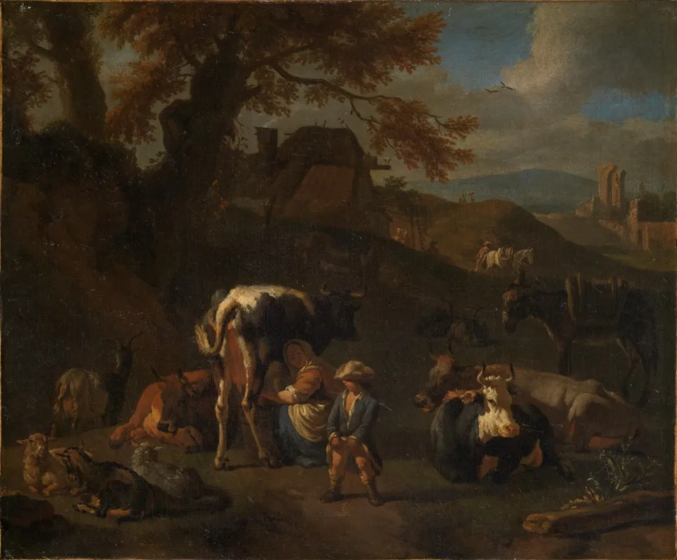 Hirtenszene 2 Wall Art by Pieter van Bloemen - High-Resolution Digital Print
