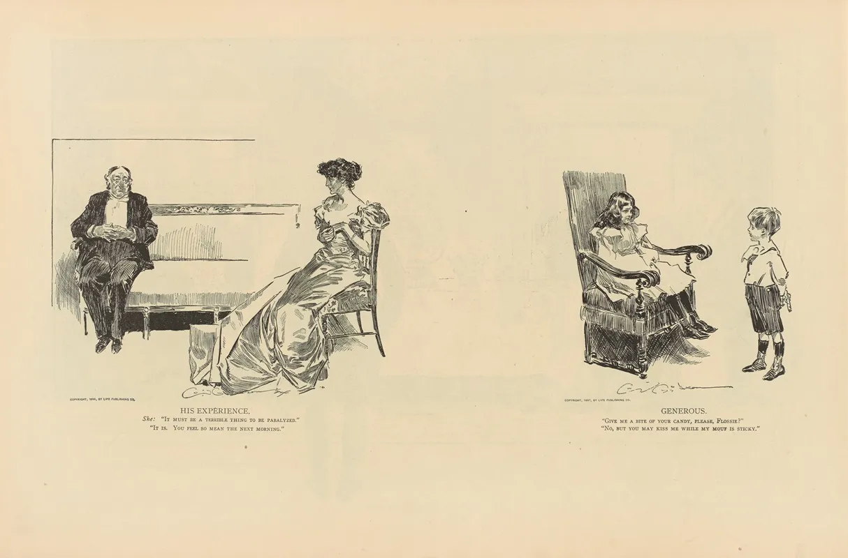 His Experience Wall Art by Charles Dana Gibson - High-Resolution Digital Print