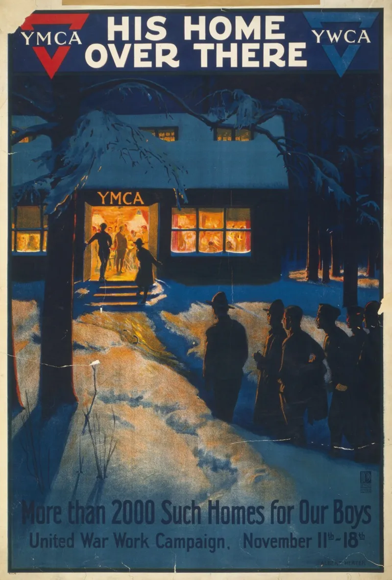 His Home Over There More Than 2000 Such Homes For Our Boys United War Work Campaign November 11th 18th Wall Art by Albert Herter - High-Resolution Digital Print