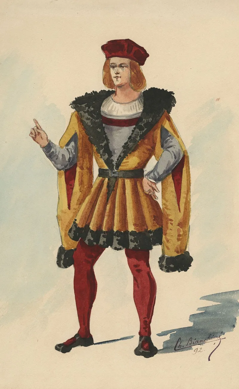 Historical Costumes Pl 01 Wall Art by Charles Bianchini - High-Resolution Digital Print