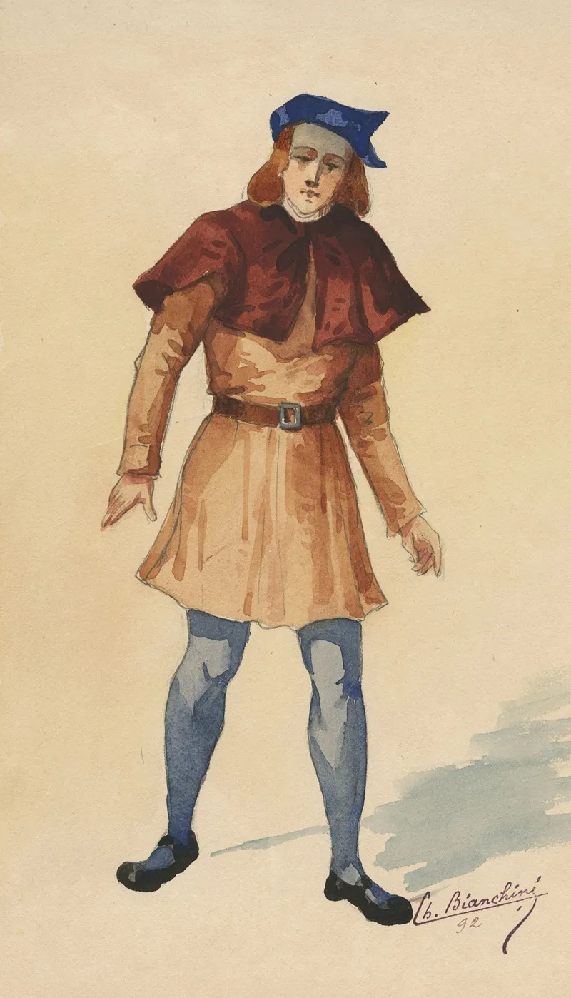 Historical Costumes Pl 04 Wall Art by Charles Bianchini - High-Resolution Digital Print