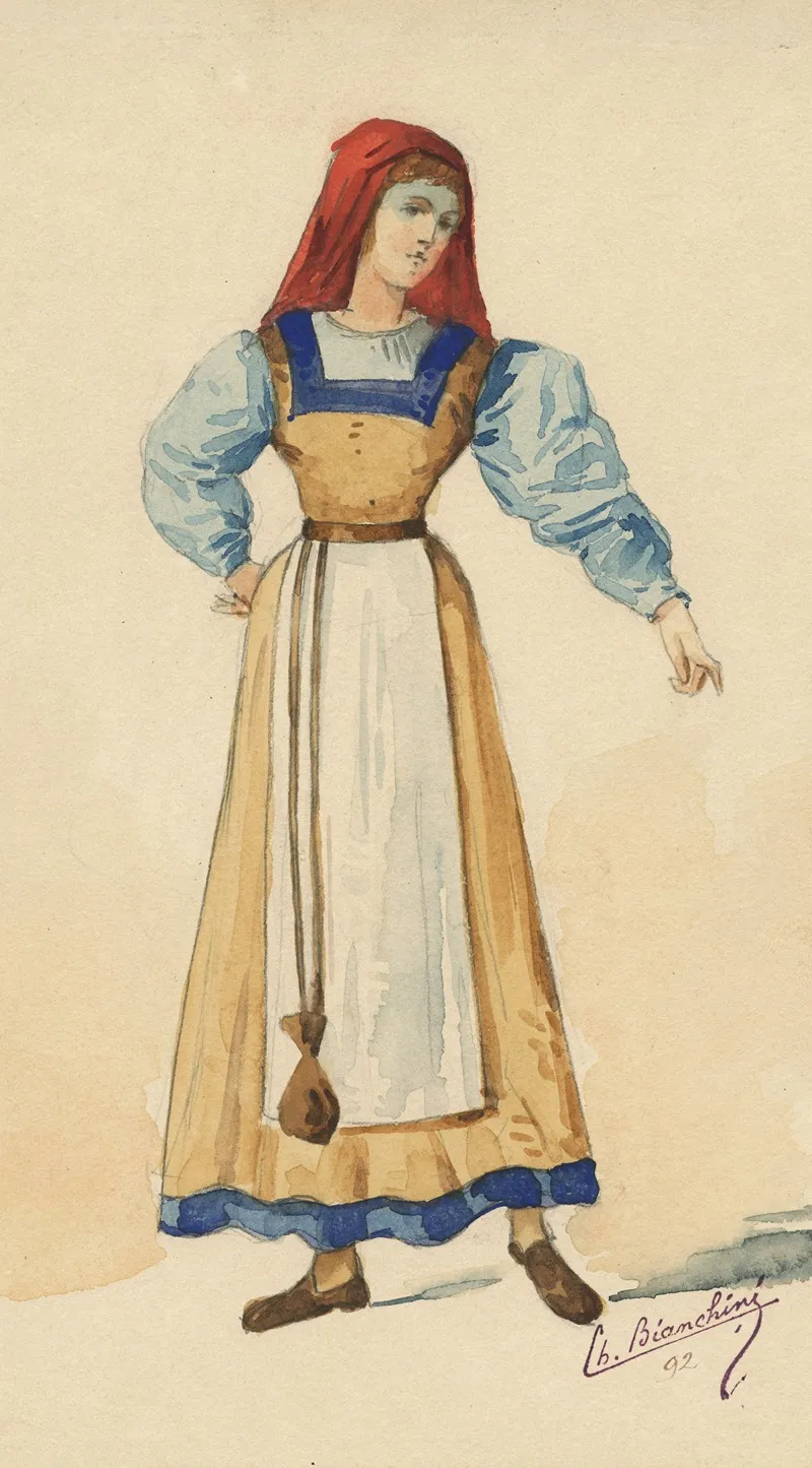 Historical Costumes Pl 05 Wall Art by Charles Bianchini - High-Resolution Digital Print