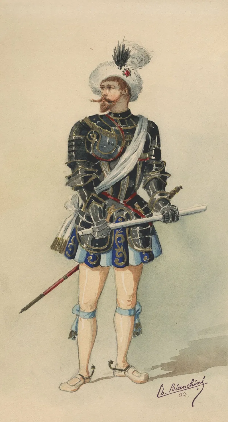 Historical Costumes Pl 11 Wall Art by Charles Bianchini - High-Resolution Digital Print